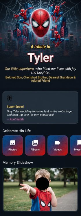 Tyler's memorial app